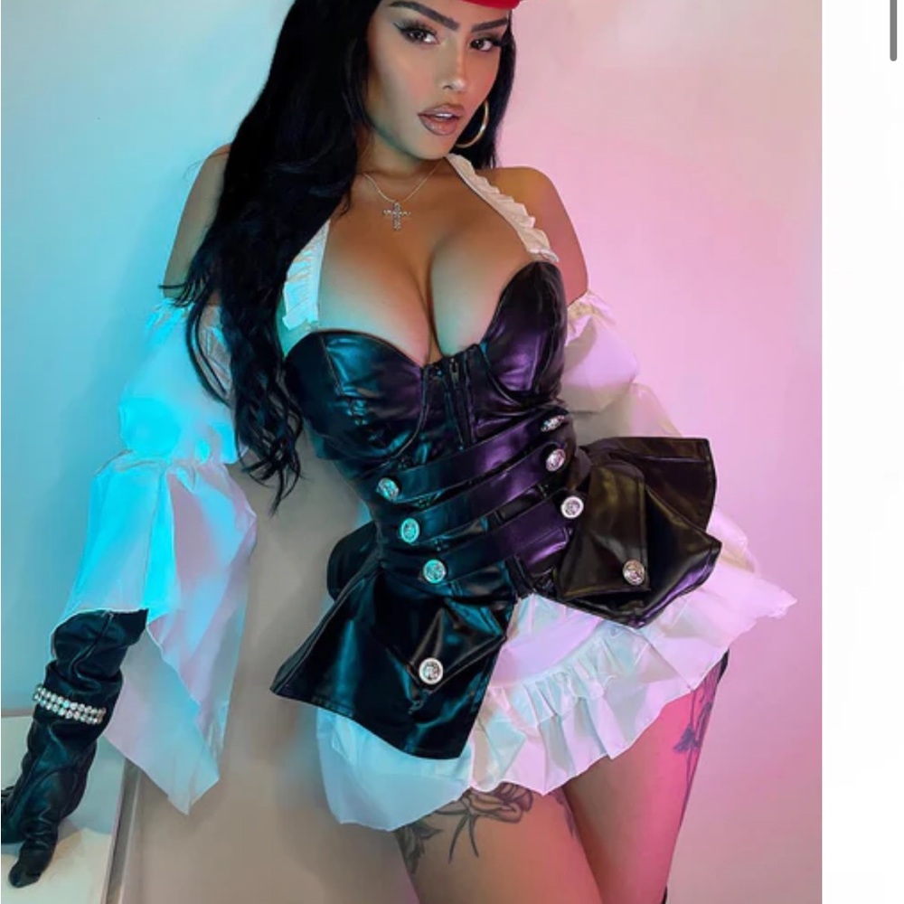 Starline LA Faux Leather Corset Top, Pirate Halloween Costume